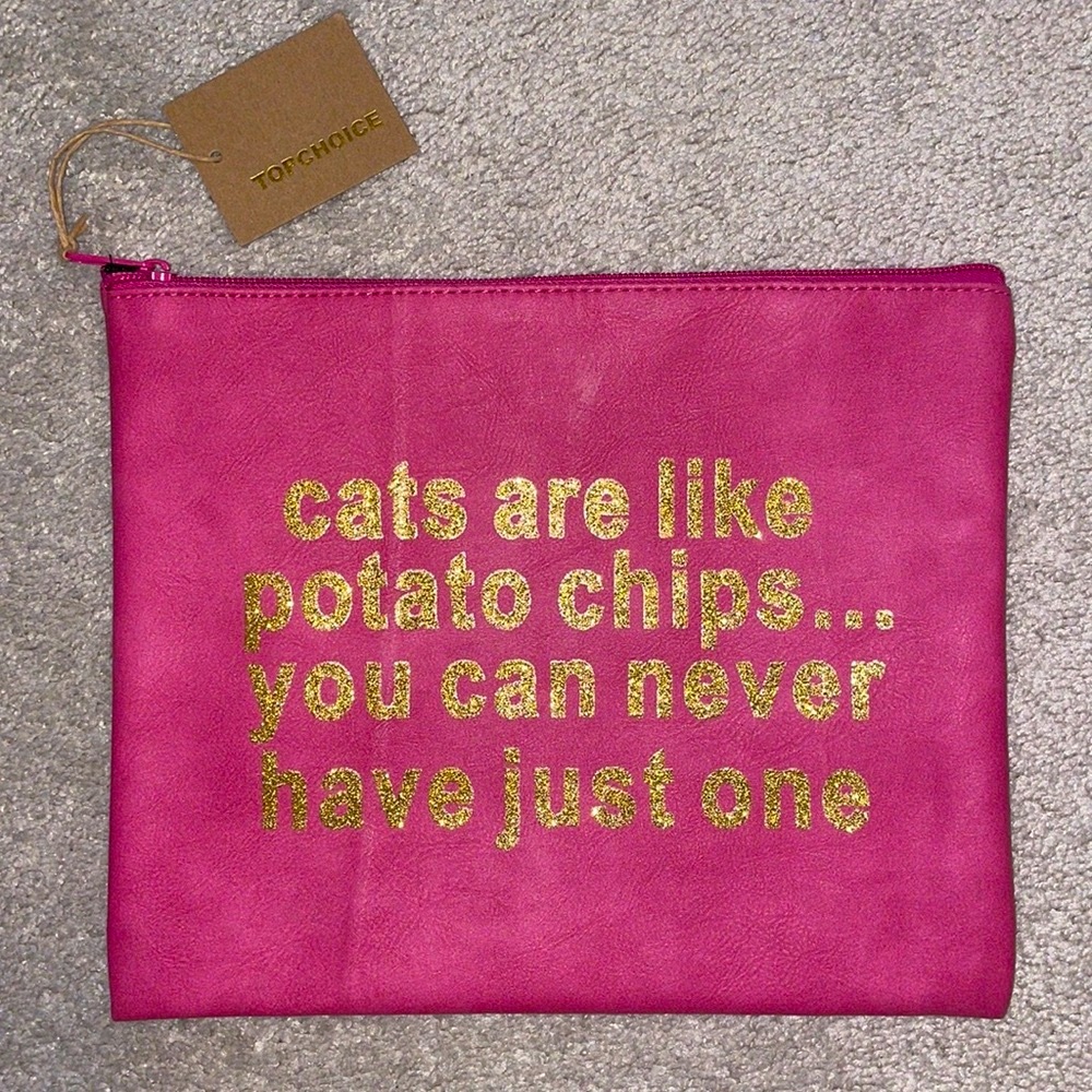Hot pink zipper pouch